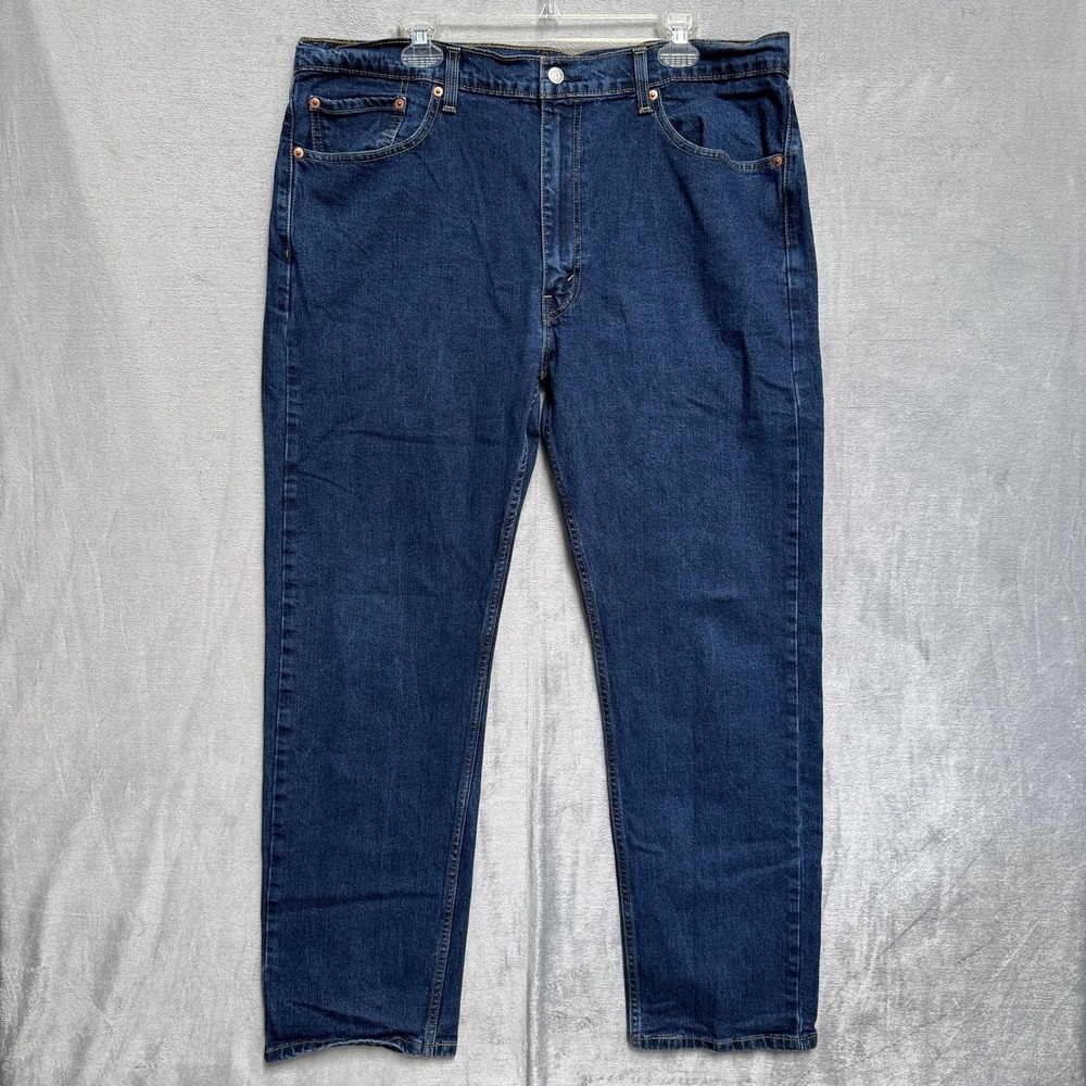 Levis 505 Jeans Mens 40x32 Blue Dark Wash Straight Denim Regular Fit‎ Cotton